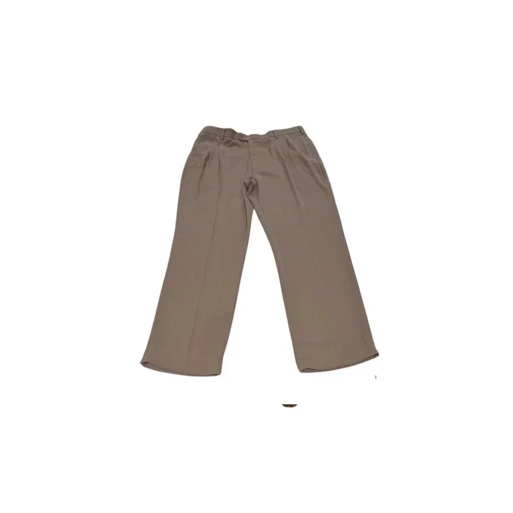 Savane Men’s Dress Pants 42x32 Toast Brown Classic Fit Pleated NWT